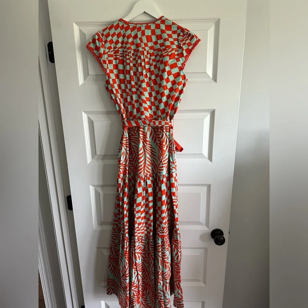 DIANE VON FURSTENBERG Sinead Belted Printed Crochet-Trimmed Poplin Midi Dress - Picture 9 of 11